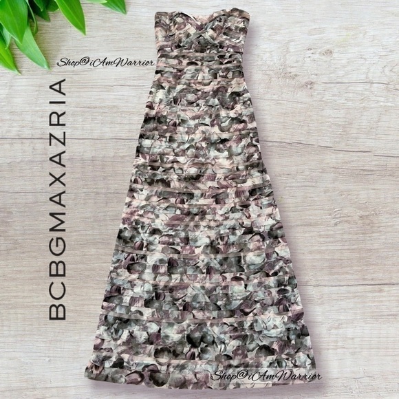 BCBGMaxAzria celeb favorite floral tiered tulle strapless gown *Shop@iamwarrior - Picture 7 of 16